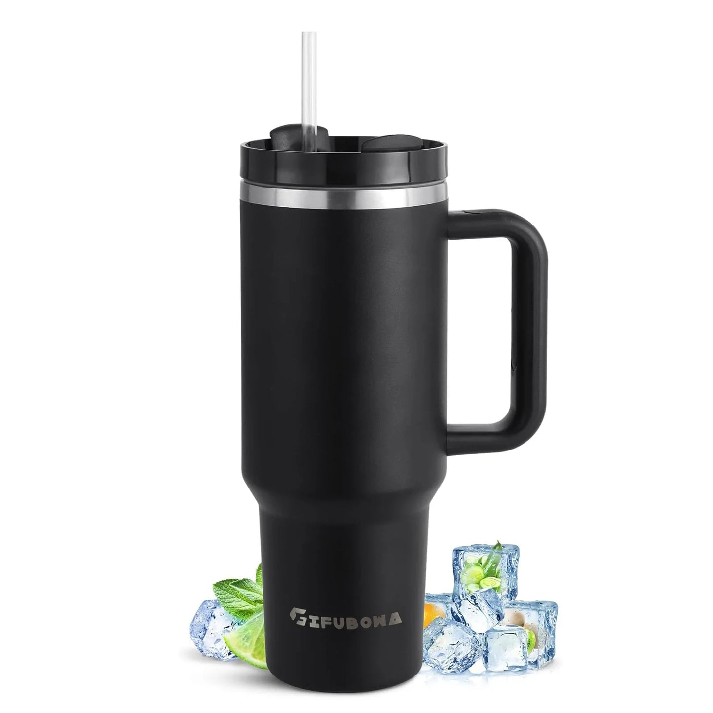 1200ml Stainless Steel Insulated Straw Water Bottle Thermal Coffee Car Cup 40oz Cold Hot Mug Vacuum Flask with Handle for Travel-6