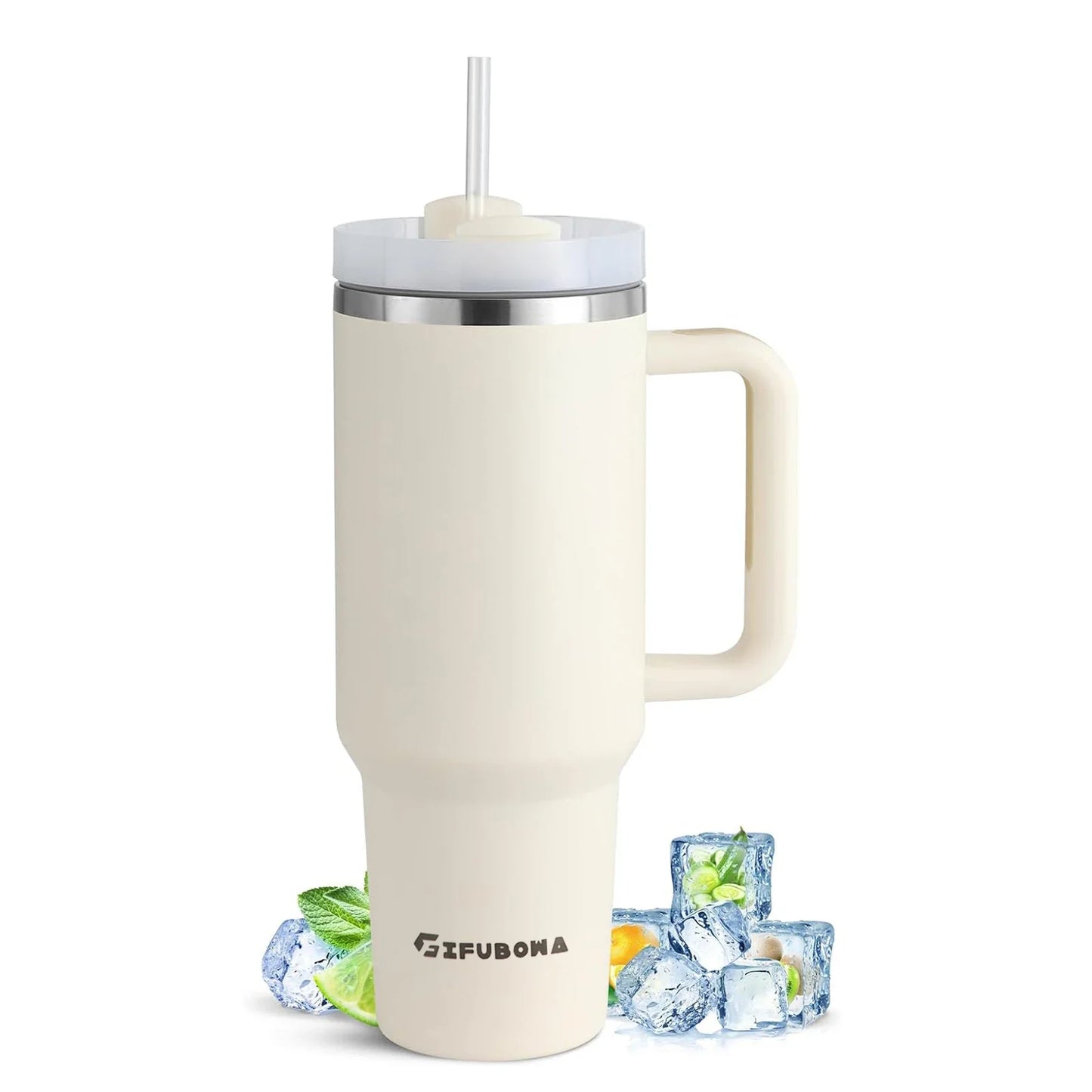 1200ml Stainless Steel Insulated Straw Water Bottle Thermal Coffee Car Cup 40oz Cold Hot Mug Vacuum Flask with Handle for Travel-8
