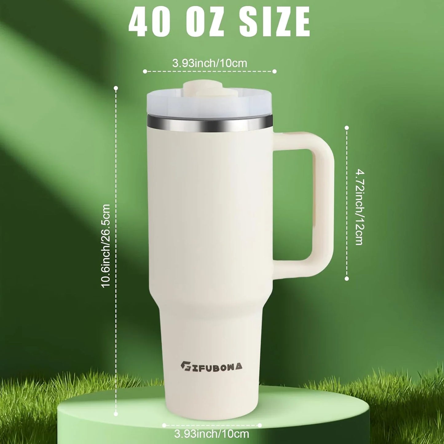 1200ml Stainless Steel Insulated Straw Water Bottle Thermal Coffee Car Cup 40oz Cold Hot Mug Vacuum Flask with Handle for Travel-4