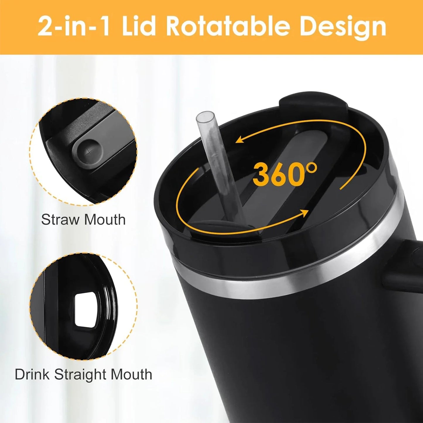 1200ml Stainless Steel Insulated Straw Water Bottle Thermal Coffee Car Cup 40oz Cold Hot Mug Vacuum Flask with Handle for Travel-3