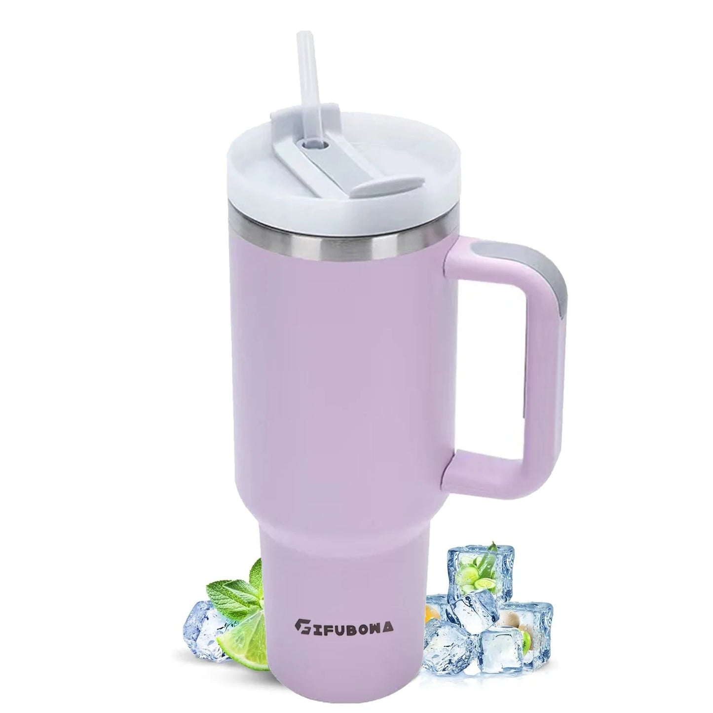 1200ml Stainless Steel Insulated Straw Water Bottle Thermal Coffee Car Cup 40oz Cold Hot Mug Vacuum Flask with Handle for Travel-5