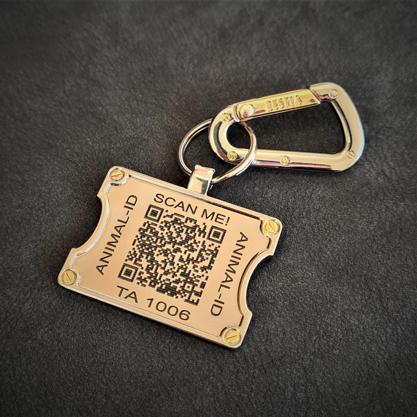 Bestia QR Dog ID Tag - Smart GPS Notifications & Stainless Steel - A Horizon Dawn