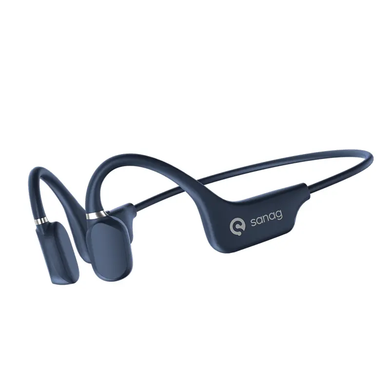 True Bone Conduction Earphone Open Ear Wireless Sport Headphones - Blue-0