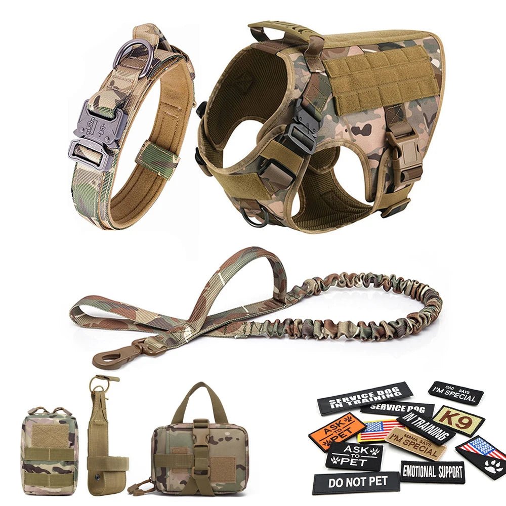 Military Tactical Dog Harness Set - Complete Training Gear for Large Dogs - A Horizon Dawn