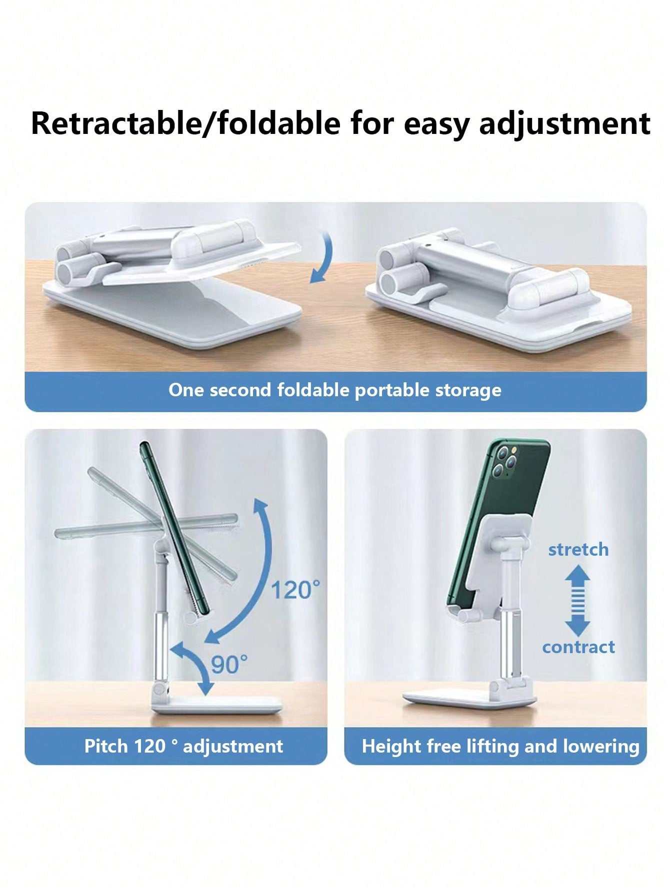 Desktop Sleek & Portable – Workspace Foldable Phone Holder