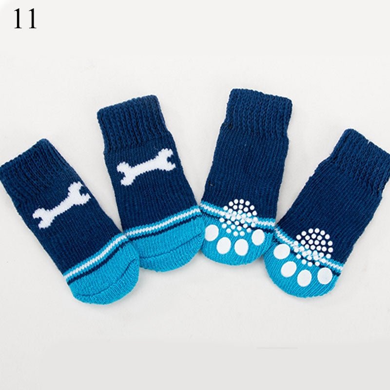 4pcs Warm Puppy Dog Socks Soft Pet Knits Socks Cute Cartoon Anti Slip Socks Warm Puppy Dog Shoes Small Medium Dogs Pet Product - A Horizon Dawn