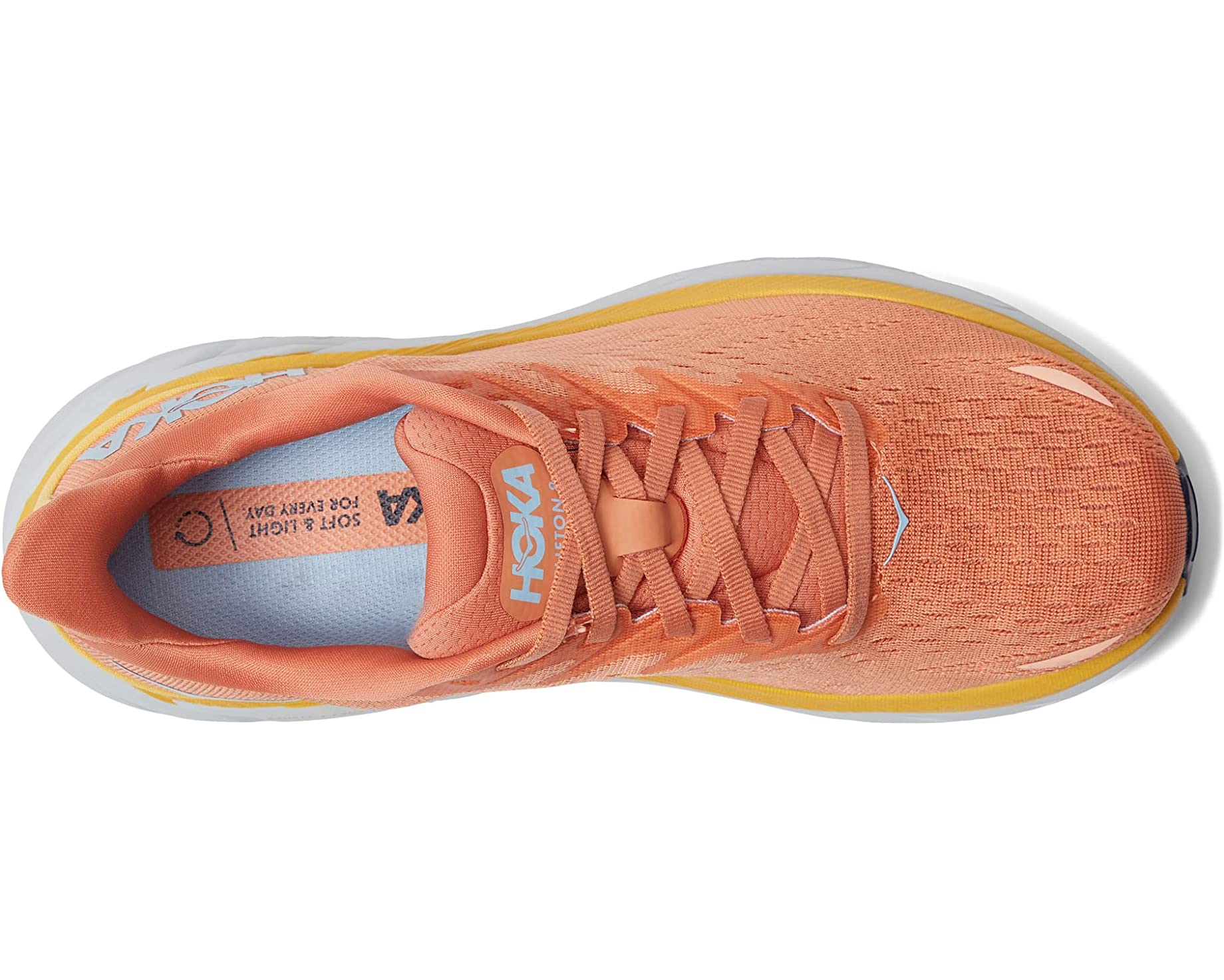Hoka Clifton 8-Women Running Shoes- Coral - Size 8 M US - A Horizon Dawn