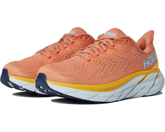 Hoka Clifton 8-Women Running Shoes- Coral - Size 8 M US - A Horizon Dawn