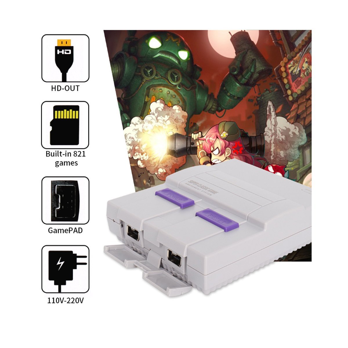 Retro Inspired Game Console With HDMI + 821 Games Loaded - A Horizon Dawn