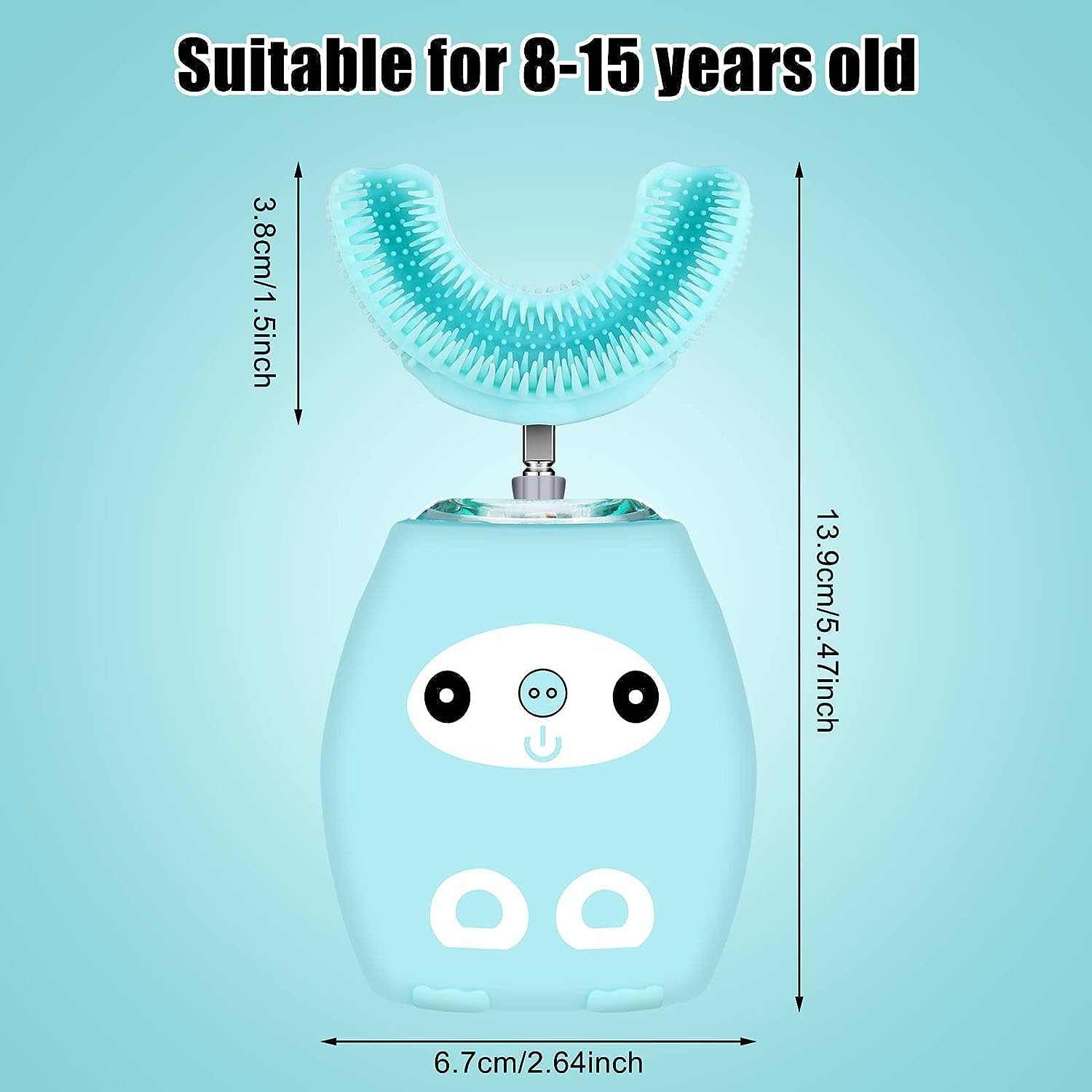 Ziliny Kids U-Shaped Electric Toothbrush - Kids U Shaped Toothbrush, Kids Automatic Timer Tooth Brush, Ultrasonic Automatic Toothbrush- 3 Cleaning Modes, Waterproof Auto Toothbrush for Children (Age 3-7, Blue! 🦷 - A Horizon Dawn