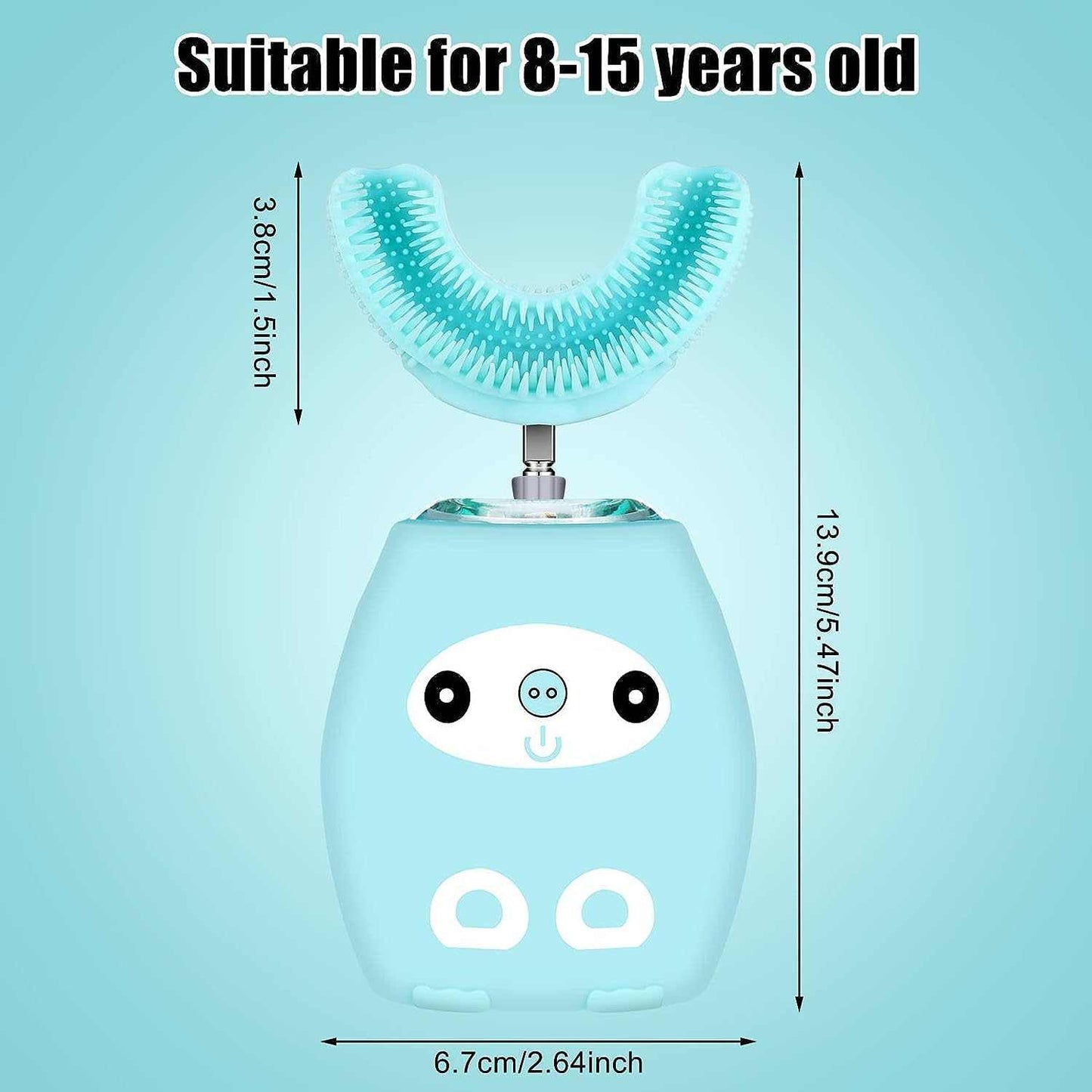 Ziliny Kids U-Shaped Electric Toothbrush - Kids U Shaped Toothbrush, Kids Automatic Timer Tooth Brush, Ultrasonic Automatic Toothbrush- 3 Cleaning Modes, Waterproof Auto Toothbrush for Children (Age 3-7, Blue! 🦷 - A Horizon Dawn