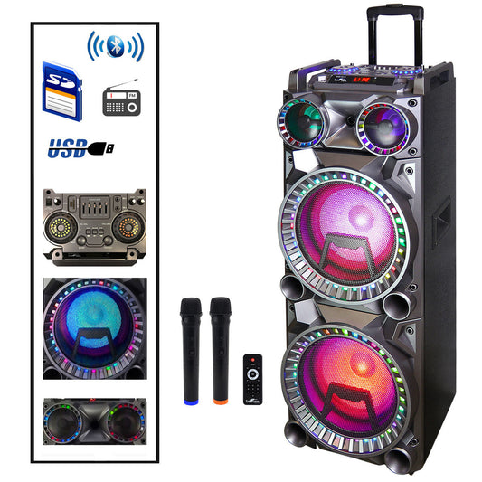 Befree Sound 700W Dual 10 Inch Subwoofer Bluetooth Portable Party Speaker with Sound Reactive Party-0
