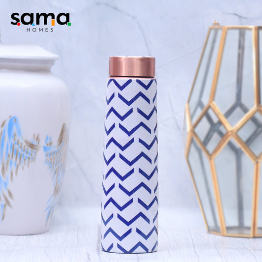 Blue Wave Design Printed Copper Water Bottle Leak Proof Capacity 1000 ML-0