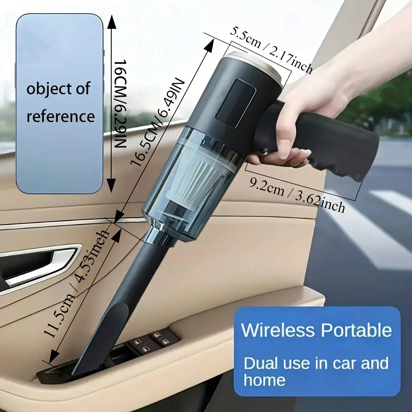 Portable 120W Wireless Vacuum by Nitroline - Small, Efficient & Perfect for Home & Car