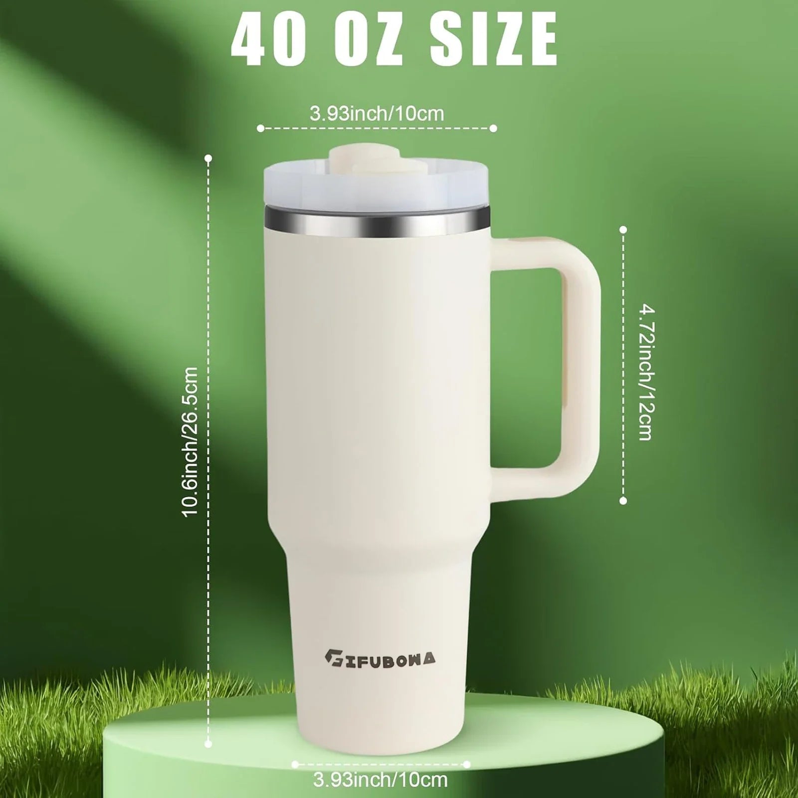 1200ml Stainless Steel Insulated Straw Water Bottle Thermal Coffee Car Cup 40oz Cold Hot Mug Vacuum Flask with Handle for Travel-4