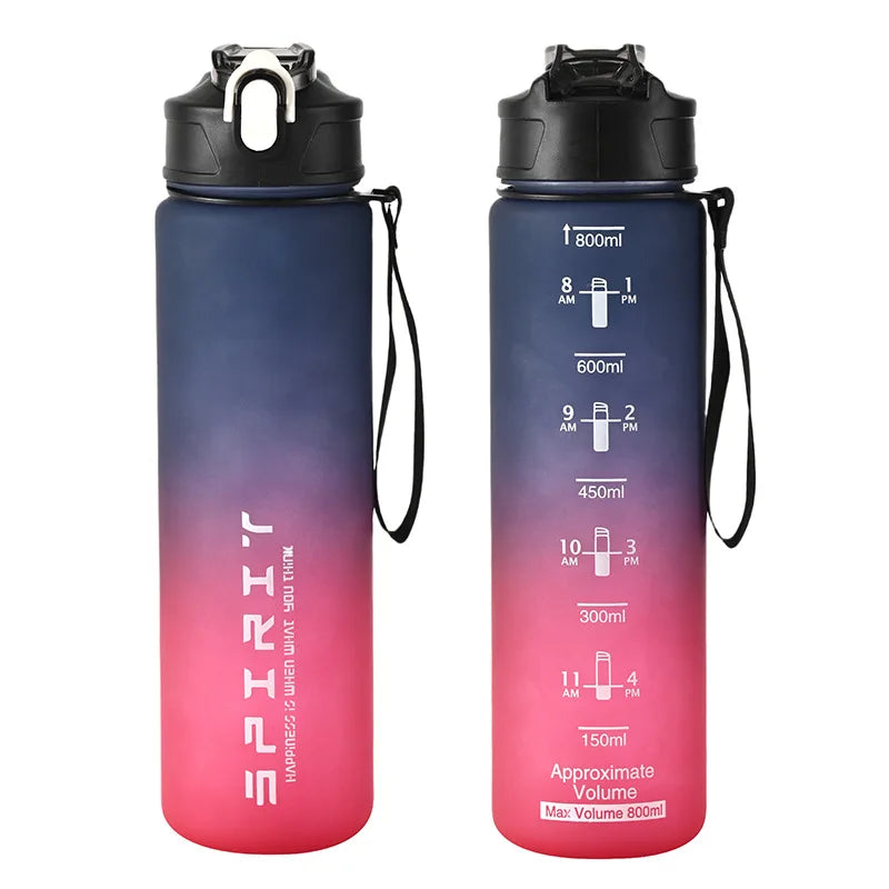 1PCS 800ML Large Capacity Sports Water Bottle Leak Proof Colorful Plastic Cup Drinking Outdoor Travel Portable Gym Fitness Jugs-8