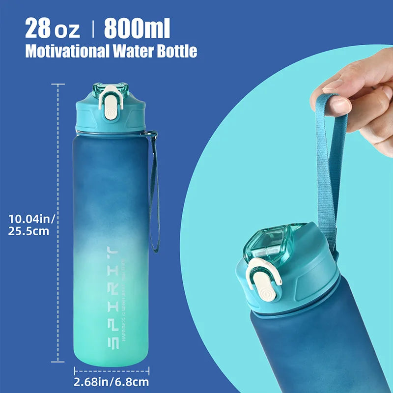 1PCS 800ML Large Capacity Sports Water Bottle Leak Proof Colorful Plastic Cup Drinking Outdoor Travel Portable Gym Fitness Jugs-4