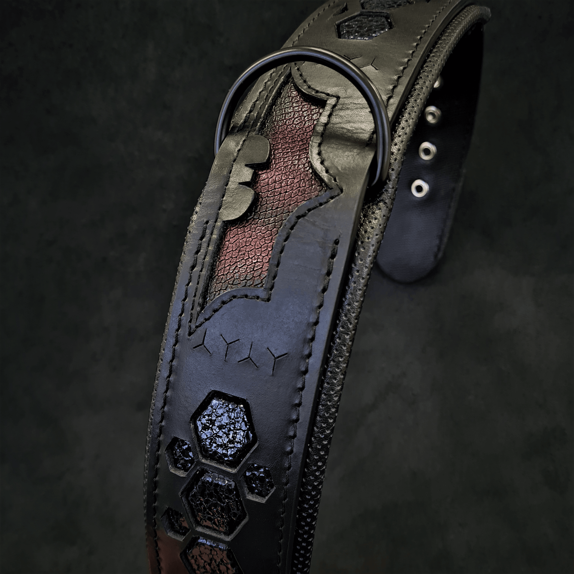 Bestia "BATMAN" Dog Collar | Premium European Leather | Statement Design - A Horizon Dawn