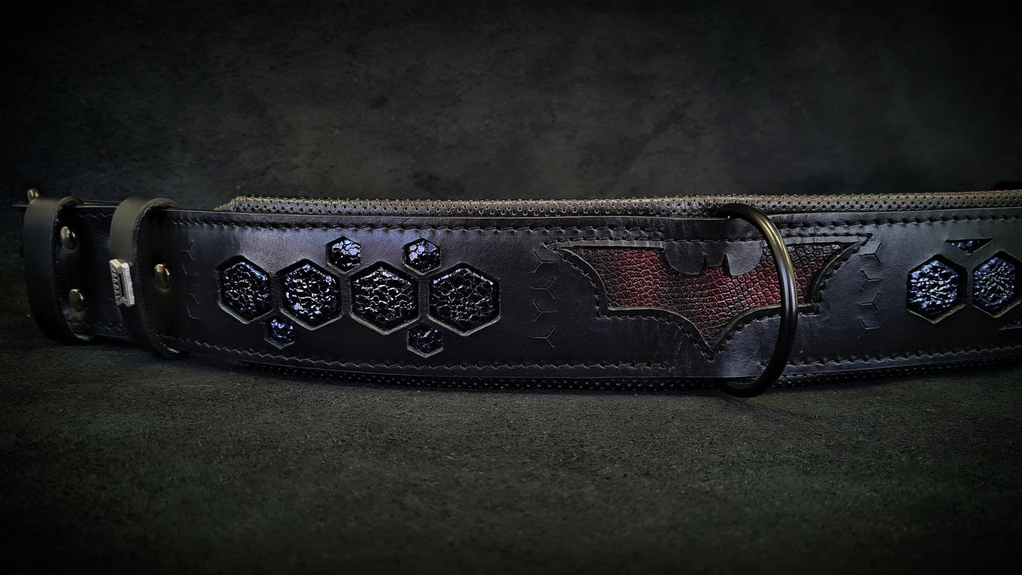 Bestia "BATMAN" Dog Collar | Premium European Leather | Statement Design - A Horizon Dawn