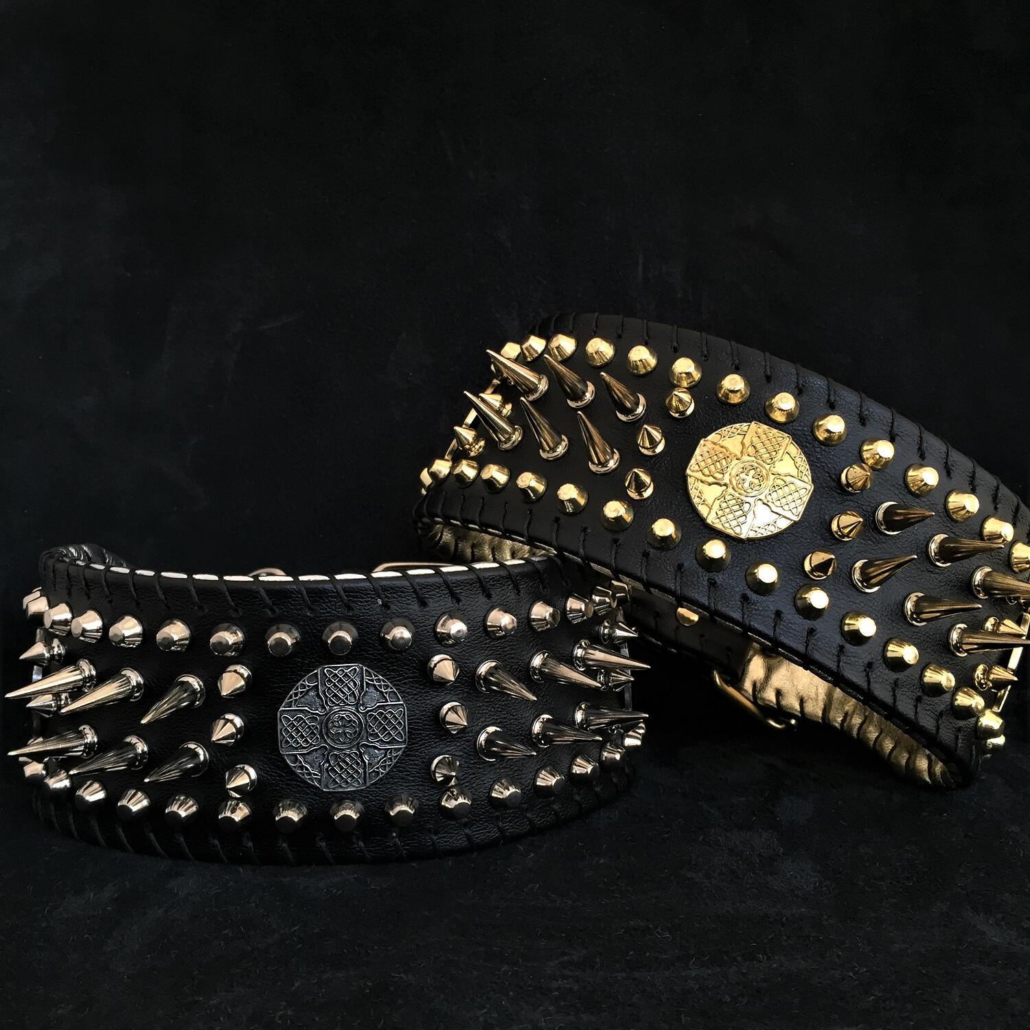 Bestia "Imperium" Show Collar | Hand Stitched 8cm Wide | European Leather - A Horizon Dawn