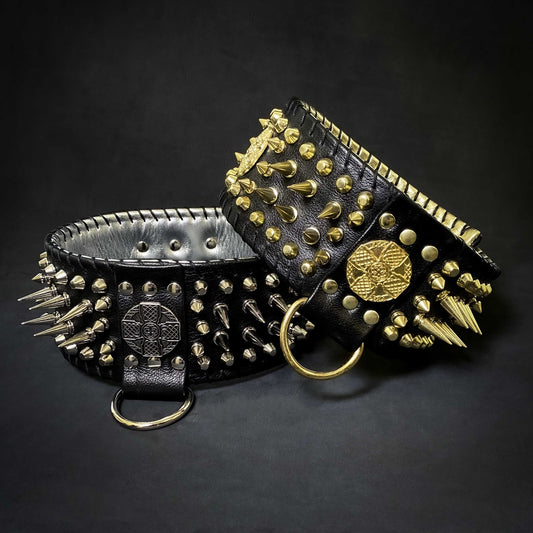 Bestia "Imperium" Show Collar | Hand Stitched 8cm Wide | European Leather - A Horizon Dawn