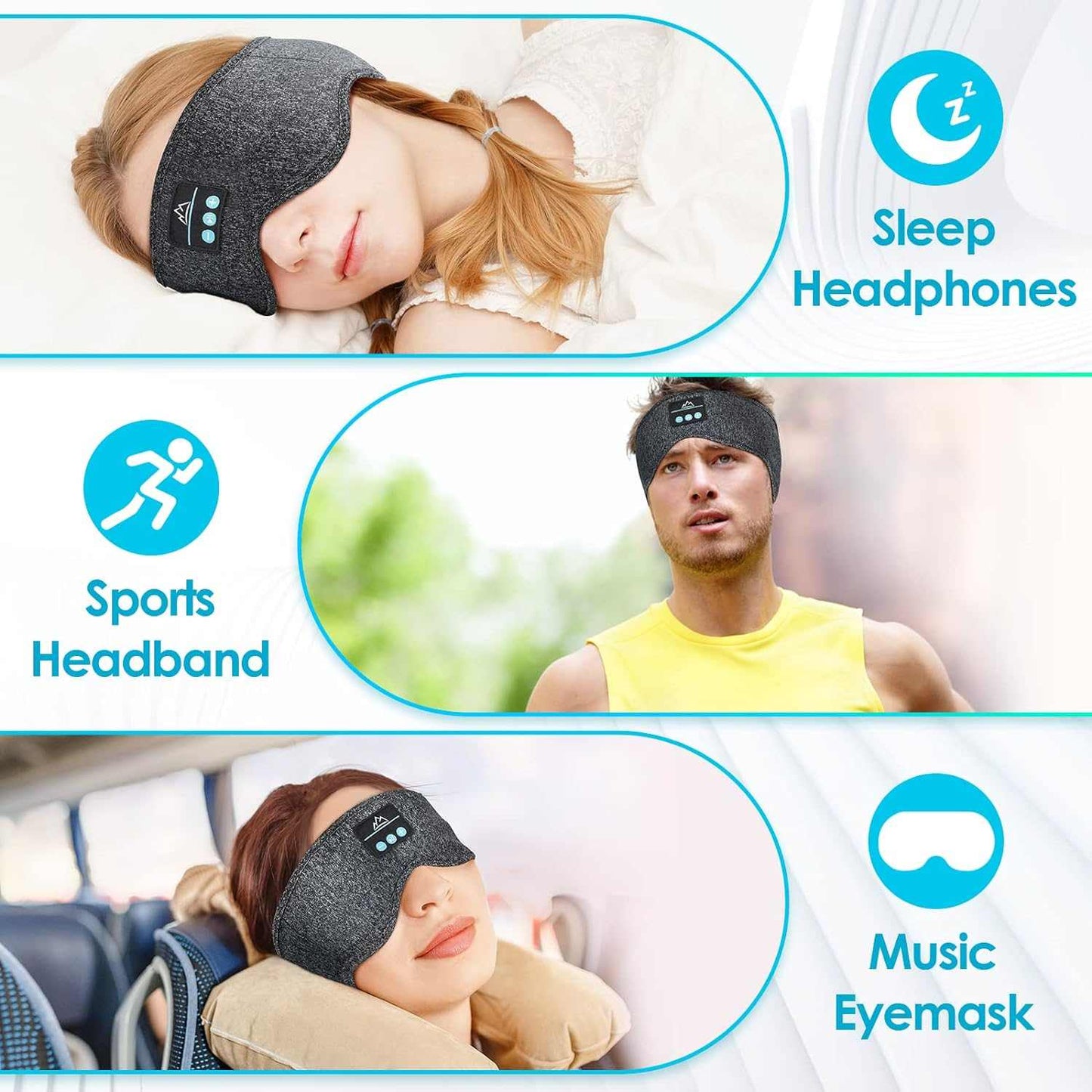 Bluetooth Sleep Headphones Headband – Wireless, Ultra - Soft for Side Sleepers - A Horizon Dawn