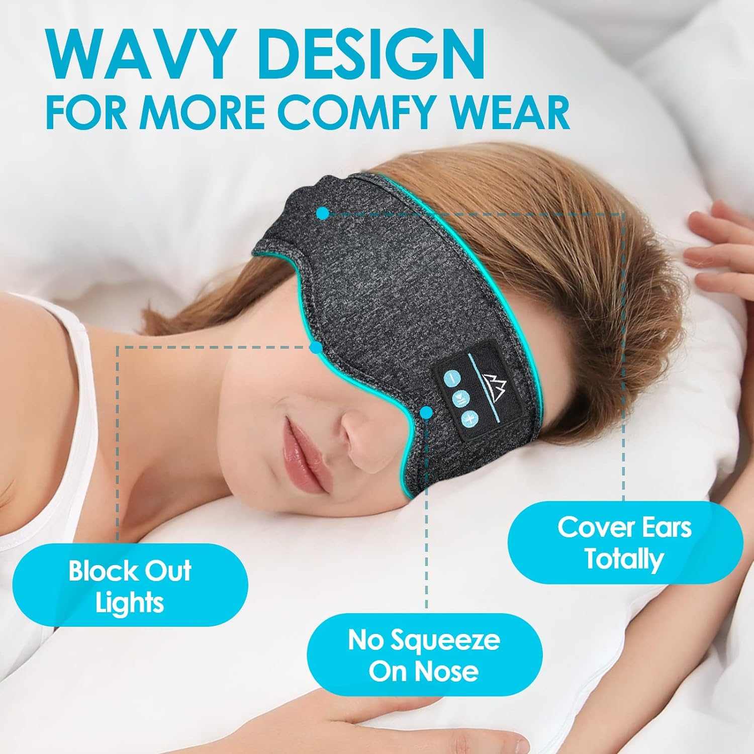 Bluetooth Sleep Headphones Headband – Wireless, Ultra - Soft for Side Sleepers - A Horizon Dawn