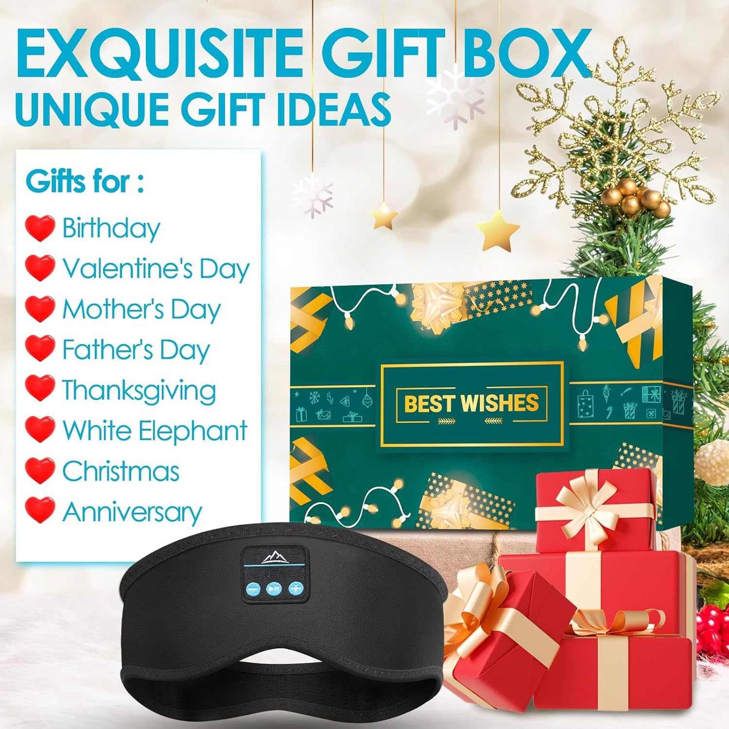 Bluetooth Sleep Headphones Headband – Wireless, Ultra - Soft for Side Sleepers - A Horizon Dawn