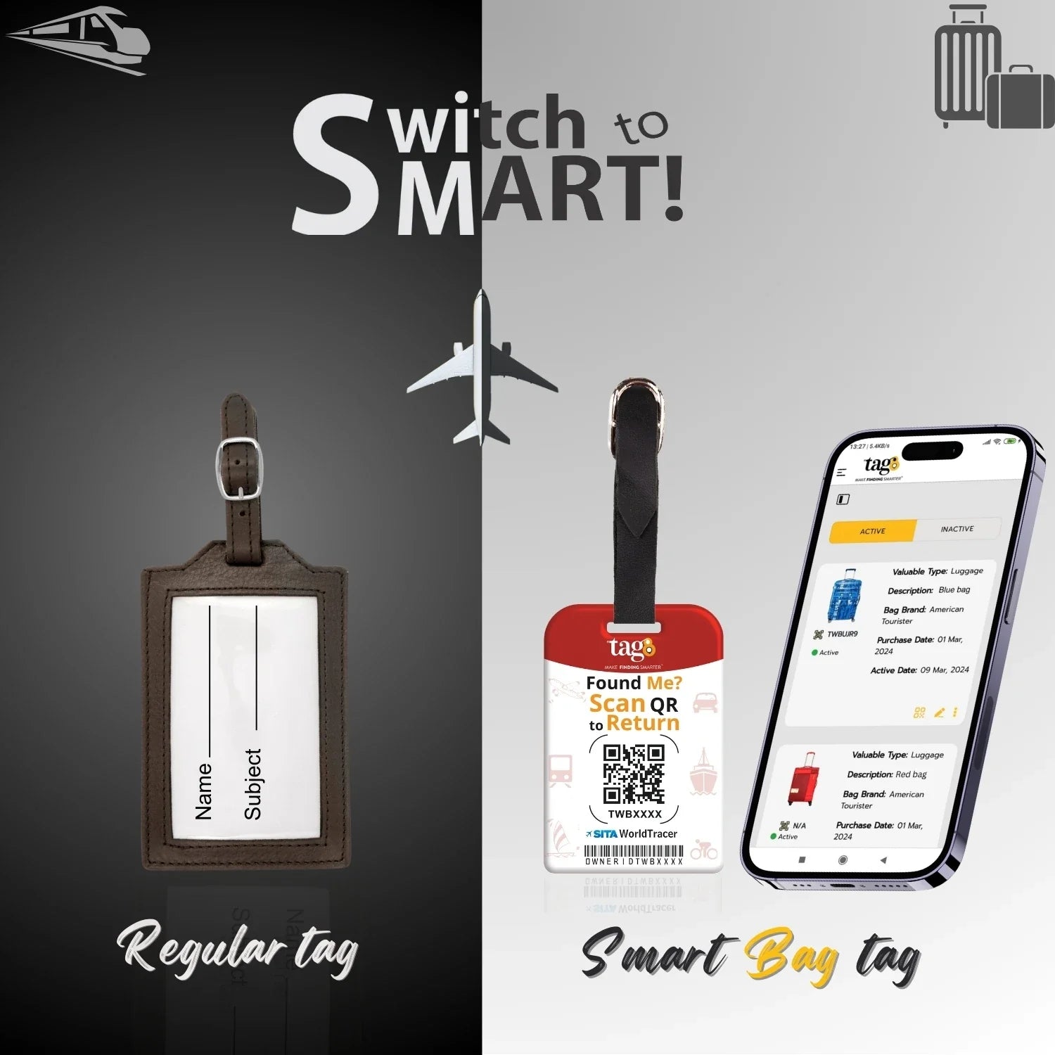 Smart Bag Security Tag - China Flag [Pack 2]-1