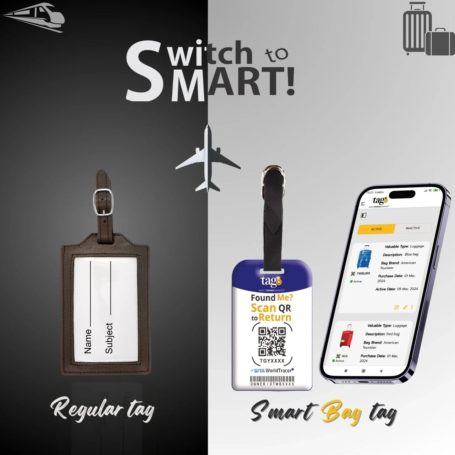 Smart Bag Security Tag -  Croatia Flag [Pack 2]-1