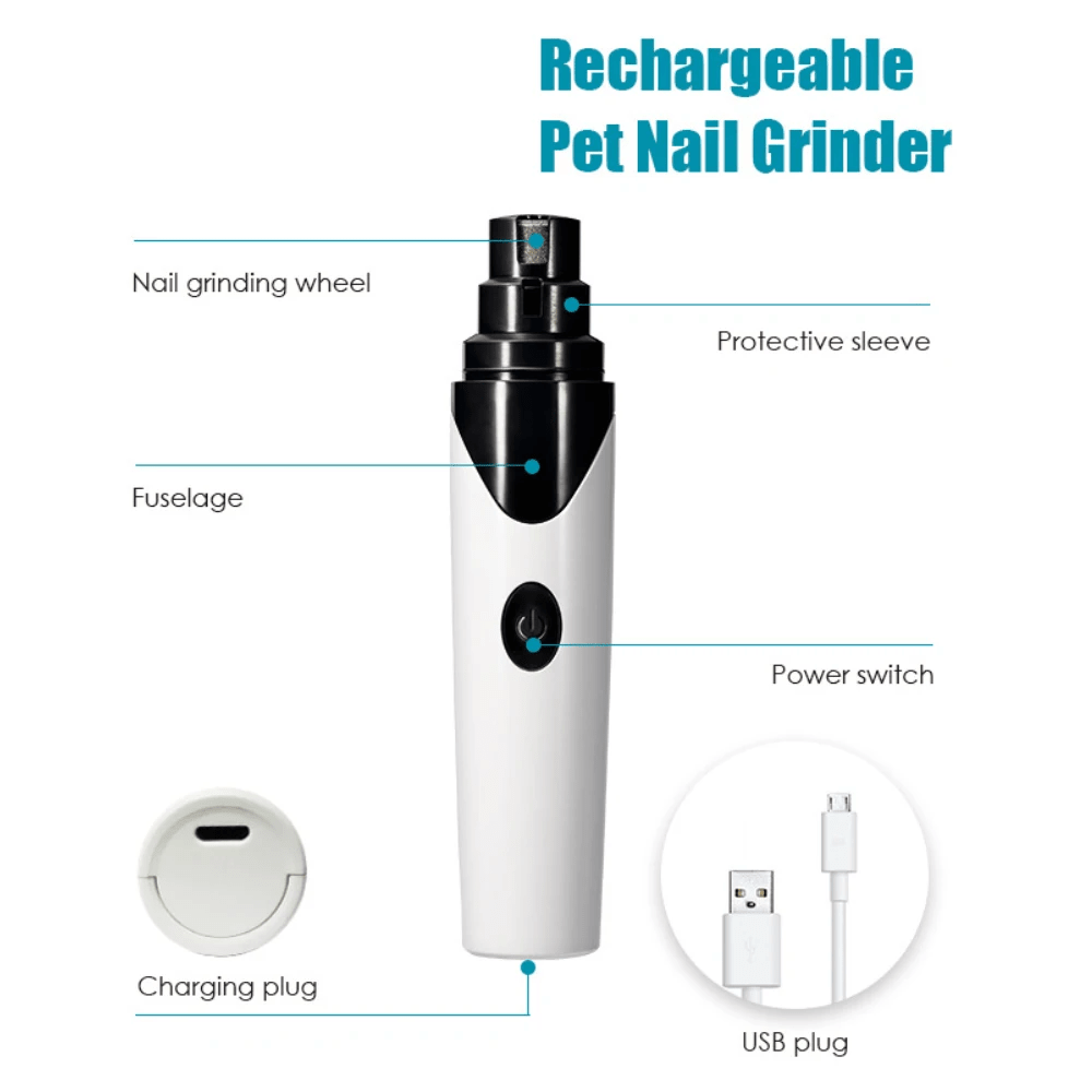 Dog Nail Grinder LED Rechargeable & Portable Electric Pet Nail Trimmer for Dog Pets - A Horizon Dawn