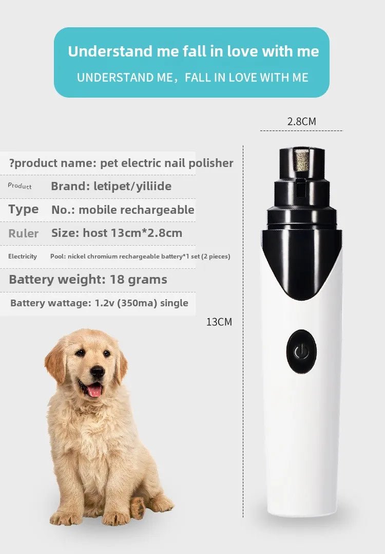 Dog Nail Grinder LED Rechargeable & Portable Electric Pet Nail Trimmer for Dog Pets - A Horizon Dawn