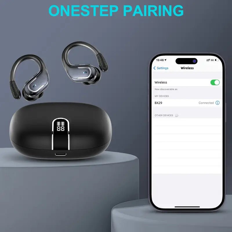 Earbuds 90 Hours Wireless Bluetooth 5.3 ENC Noise Cancelling Color Black - A Horizon Dawn