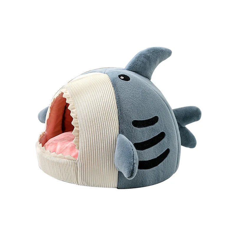 Luxury Plush Shark Pet Bed - Cozy Cave Bed for Dogs & Cats - A Horizon Dawn
