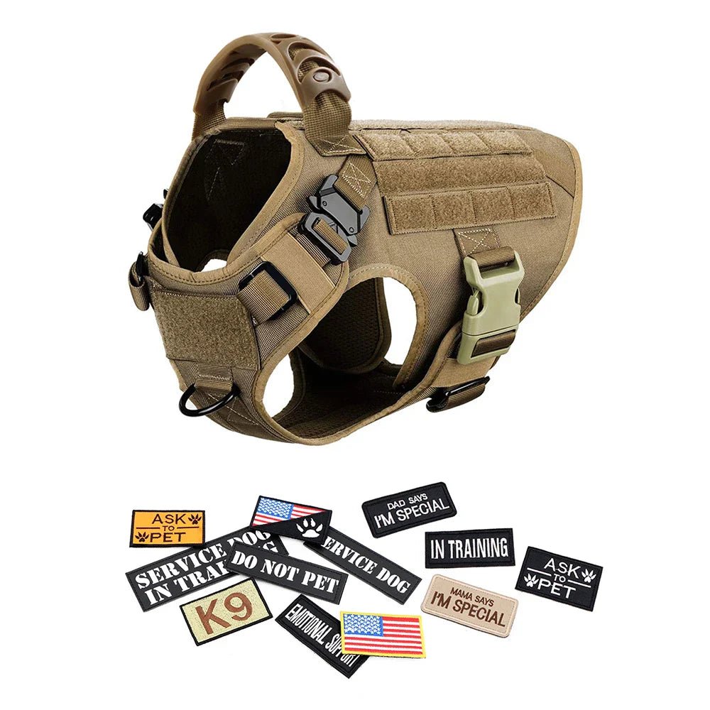 Military Tactical Dog Harness Set - Complete Training Gear for Large Dogs - A Horizon Dawn