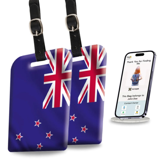 Smart Bag Security Tag -  New Zealand Flag [Pack 2]-0
