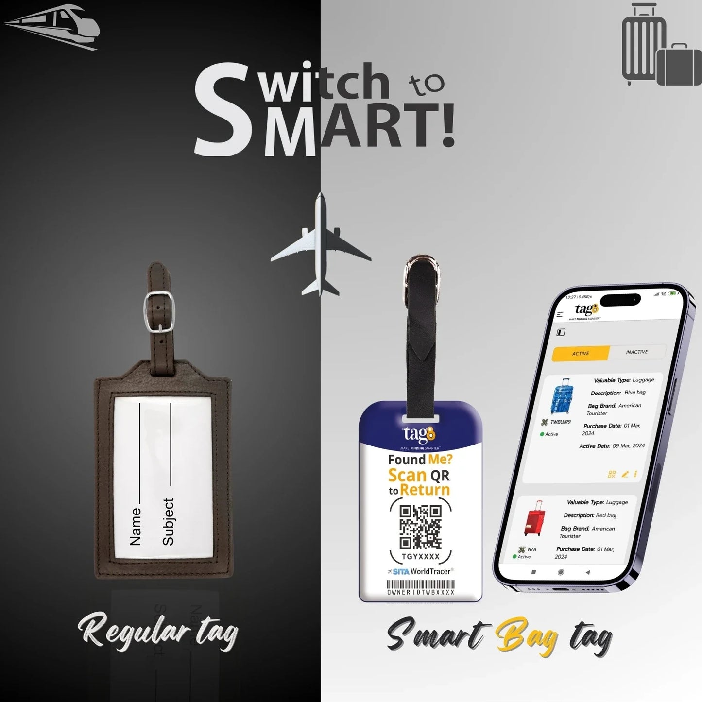 Smart Bag Security Tag -  New Zealand Flag [Pack 2]-1
