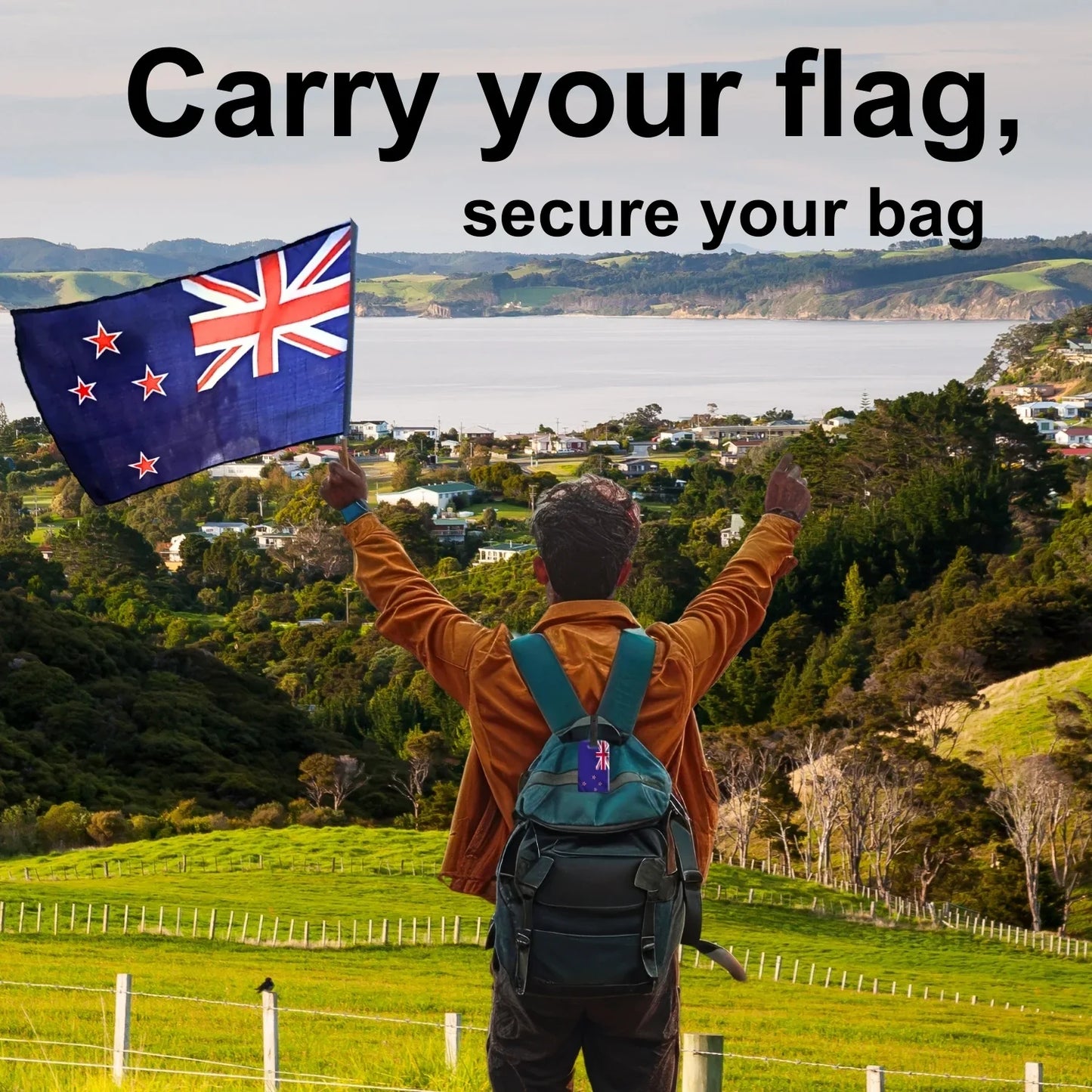 Smart Bag Security Tag -  New Zealand Flag [Pack 2]-2