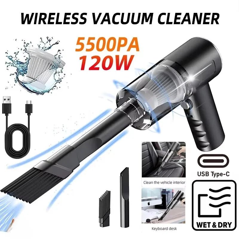 Portable 120W Wireless Vacuum by Nitroline - Small, Efficient & Perfect for Home & Car - A Horizon Dawn