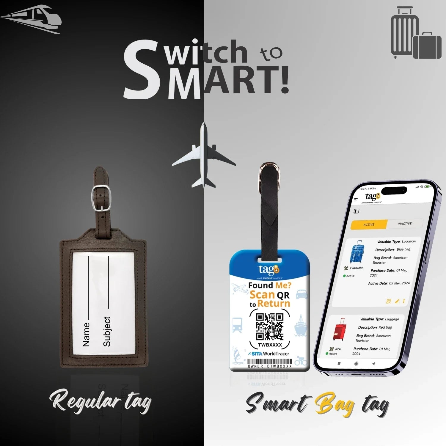 Smart Bag Security Tag - Scotland Flag [Pack 2]-1