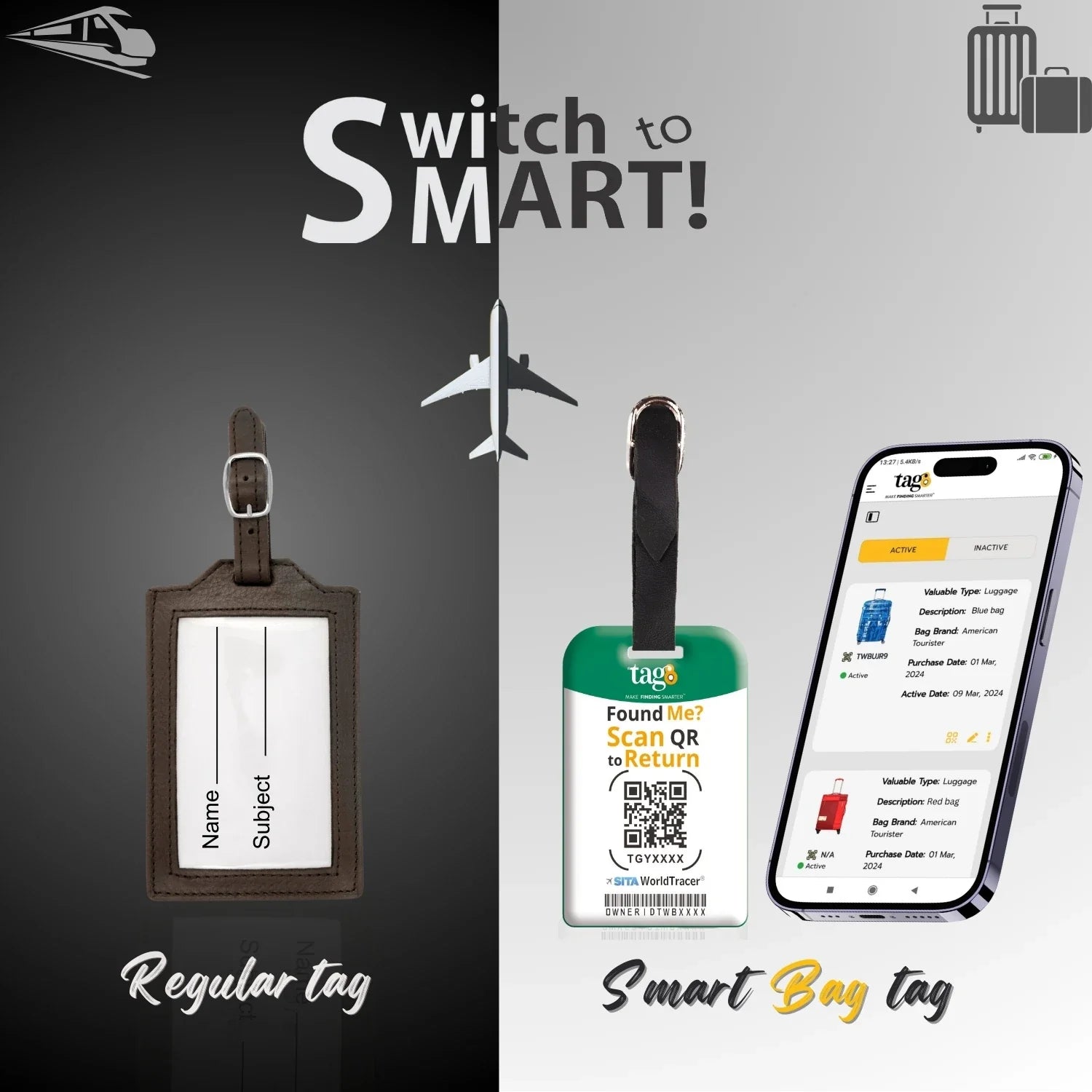 Smart Bag Security Tag -  SouthAfrica Flag [Pack 2]-1
