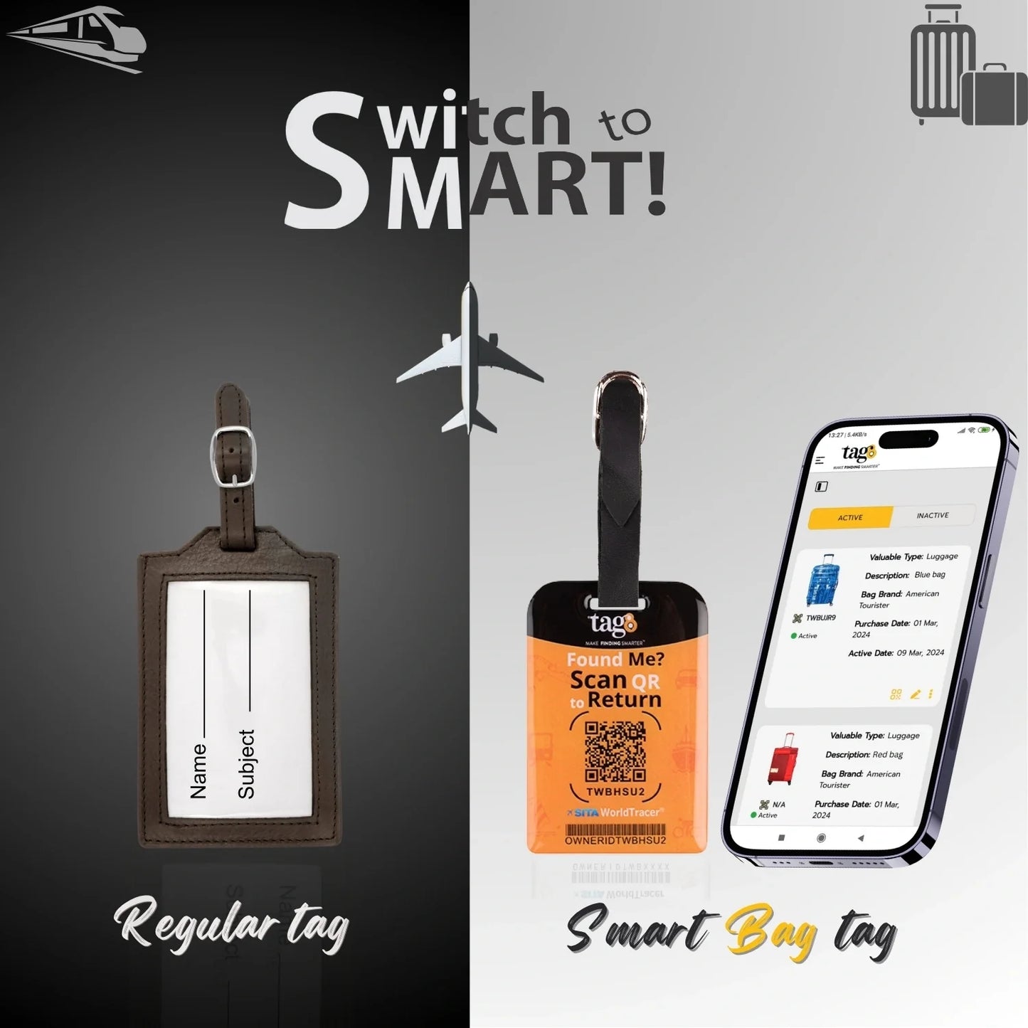 Smart Bag Security Tag - Dubai (DXB)  [Pack 2]-1