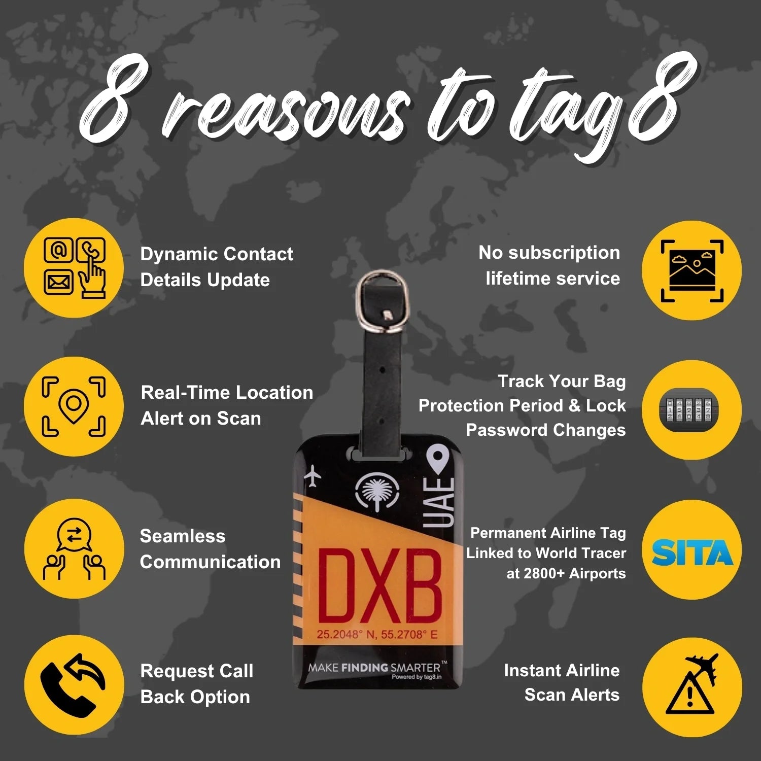Smart Bag Security Tag - Dubai (DXB)  [Pack 2]-3