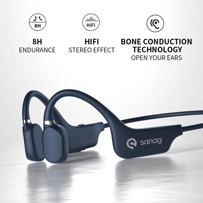 True Bone Conduction Earphone Open Ear Wireless Sport Headphones - Blue - A Horizon Dawn