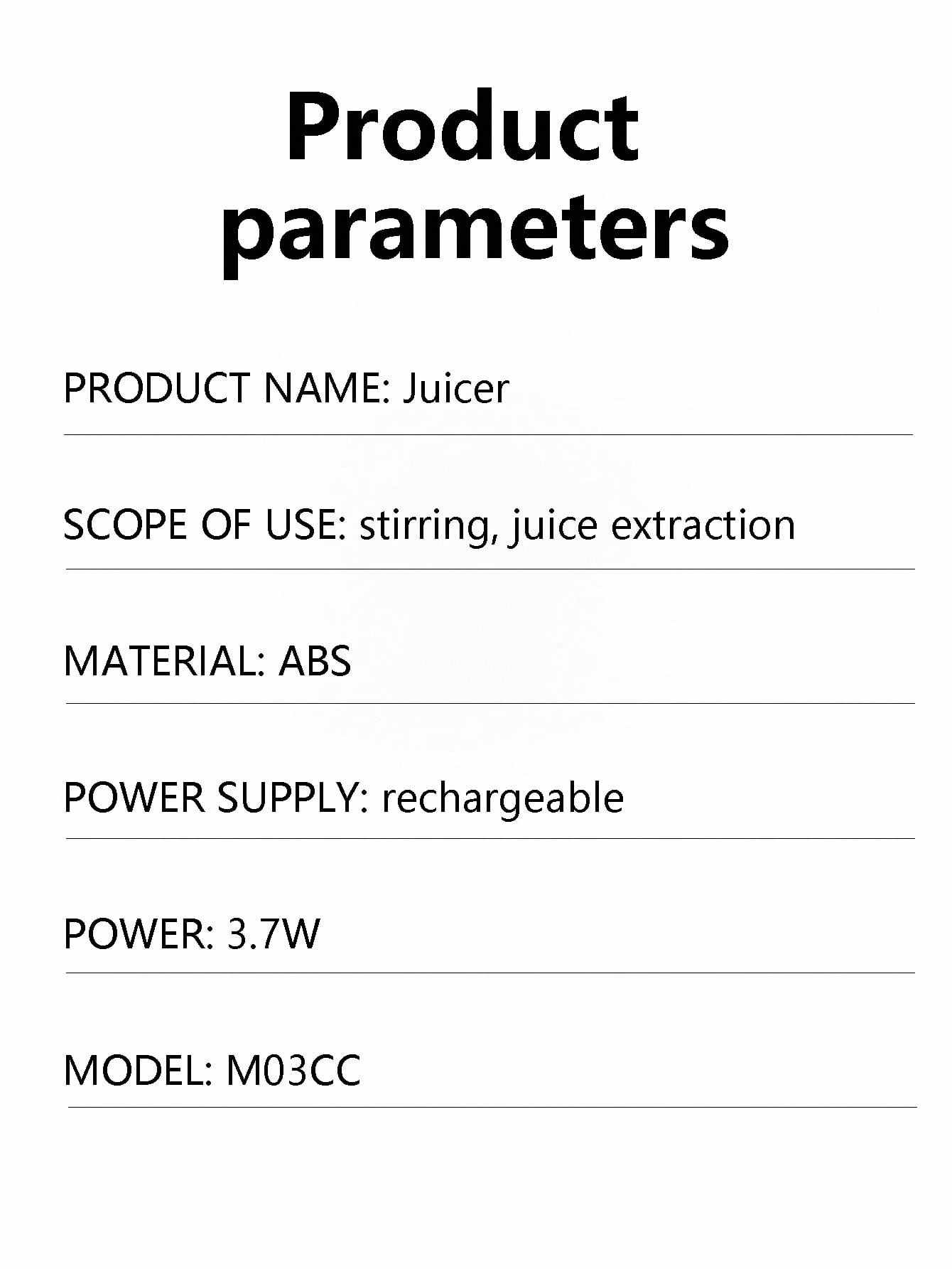 Portable Electric Juicer - 1pc ABS Juice Blender | Buy Online