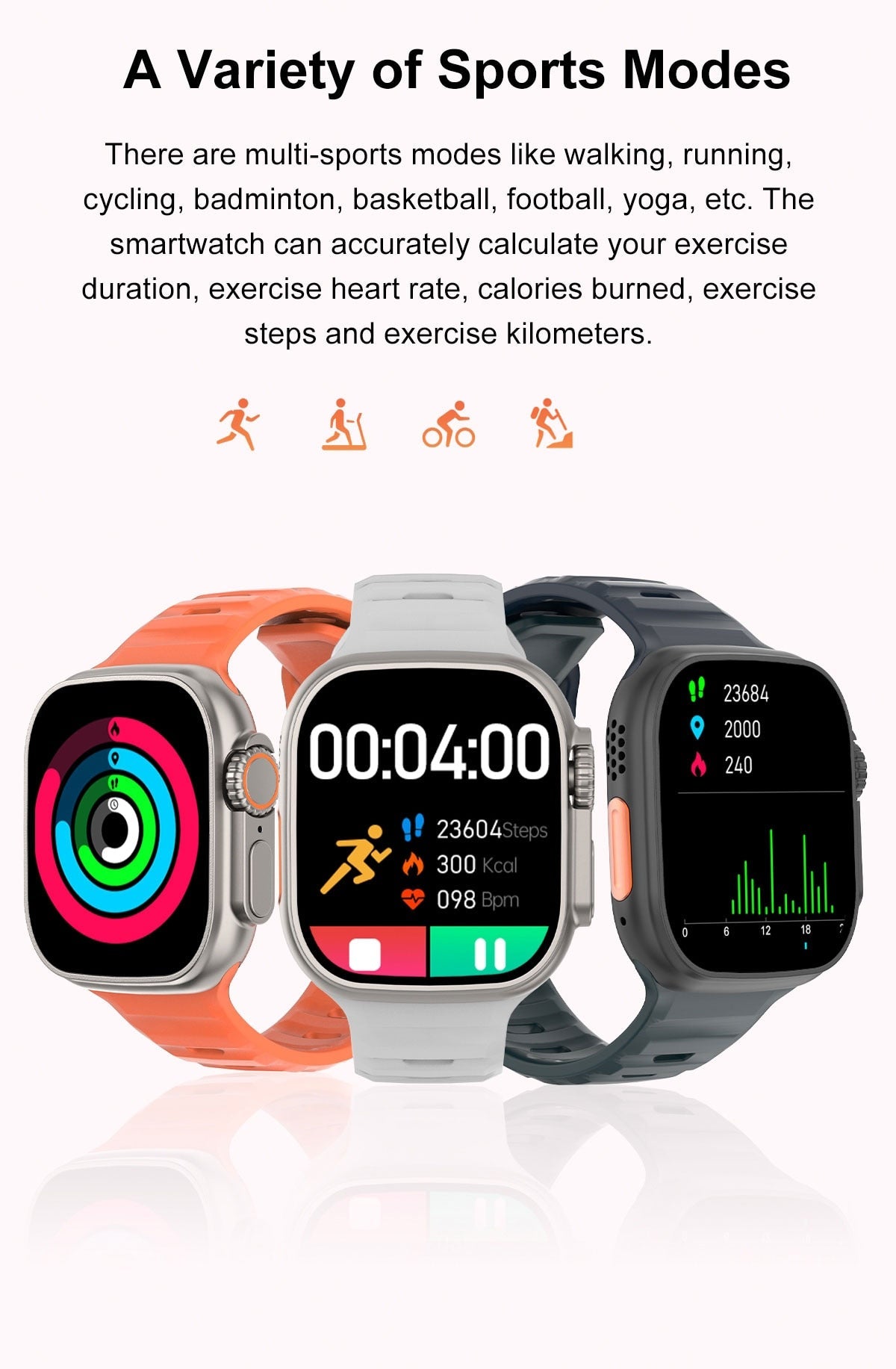 2023 Smart Watch Ultra Series 8 NFC Smartwatch Men Women Bluetooth Calls Wireless Charging Fitness Bracelet 2 Inch HD Screen - A Horizon Dawn