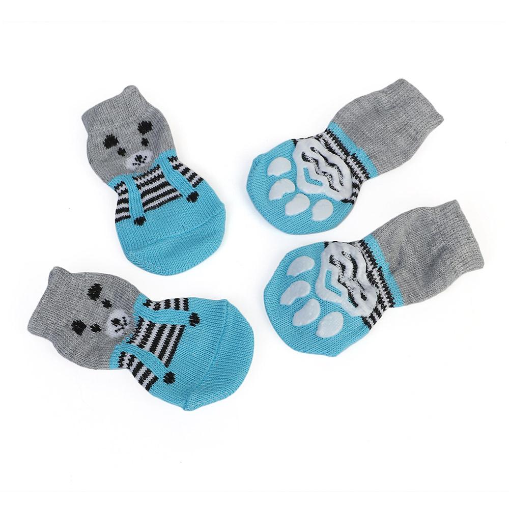 4pcs Warm Puppy Dog Socks Soft Pet Knits Socks Cute Cartoon Anti Slip Socks Warm Puppy Dog Shoes Small Medium Dogs Pet Product - A Horizon Dawn