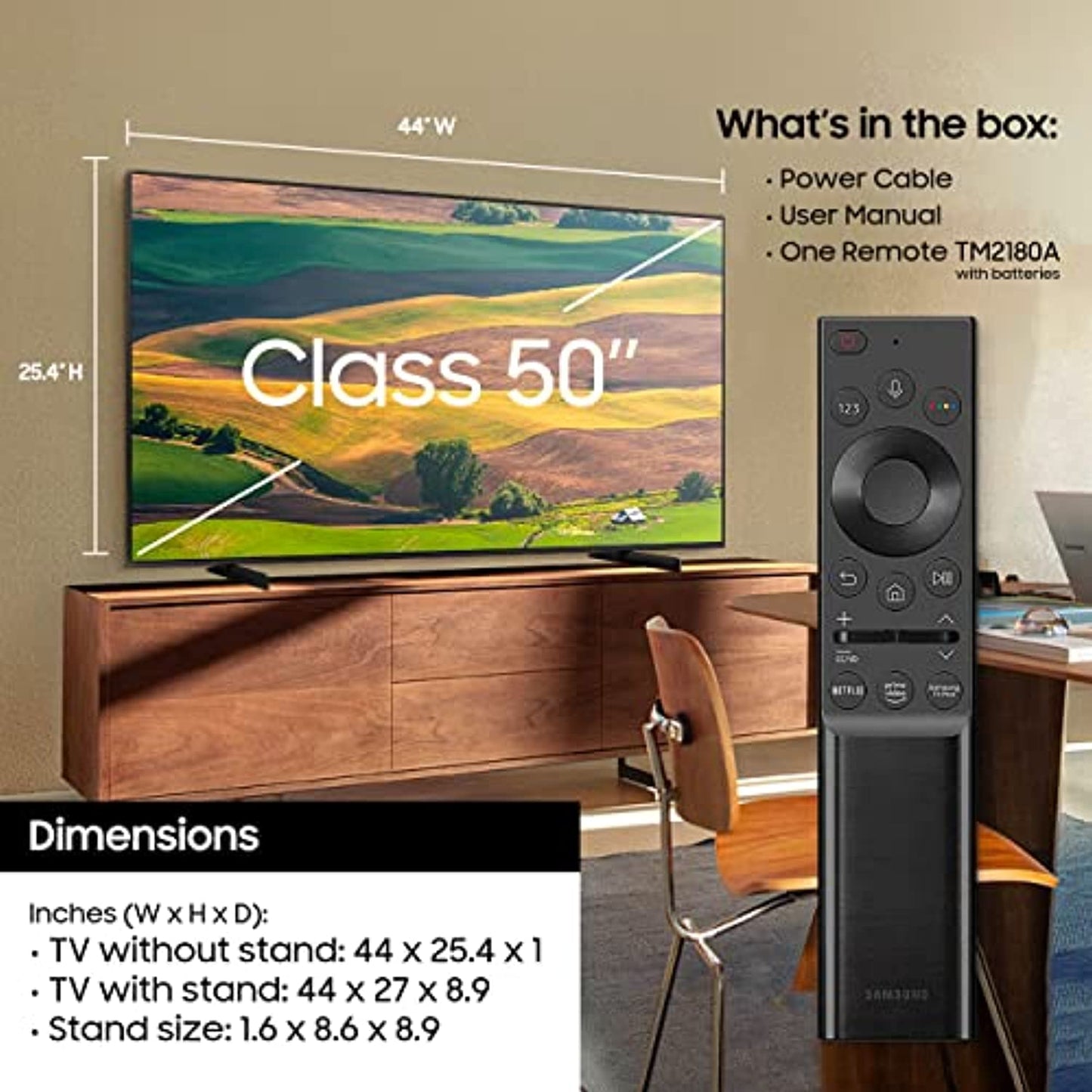 SAMSUNG 50-Inch Class Crystal UHD AU8000 Series - 4K UHD HDR Smart TV with Alexa Built-in (UN50AU8000FXZA, 2021 Model) - A Horizon Dawn 