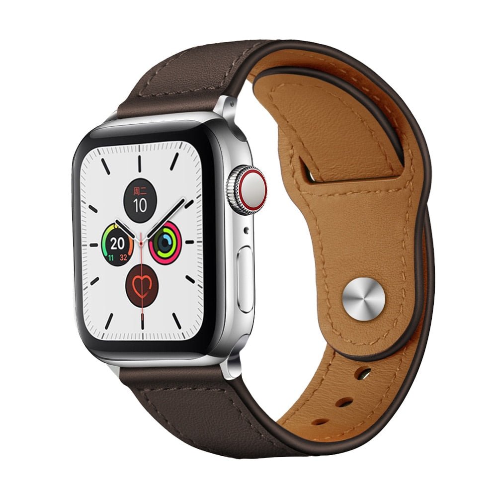 Business Real Leather Strap For Apple Watch Band 44mm 40mm 41mm 45mm 42mm 38mm 49mm Wrist Bracelet iWatch Series 8 se 7 6 5 4 3 - A Horizon Dawn