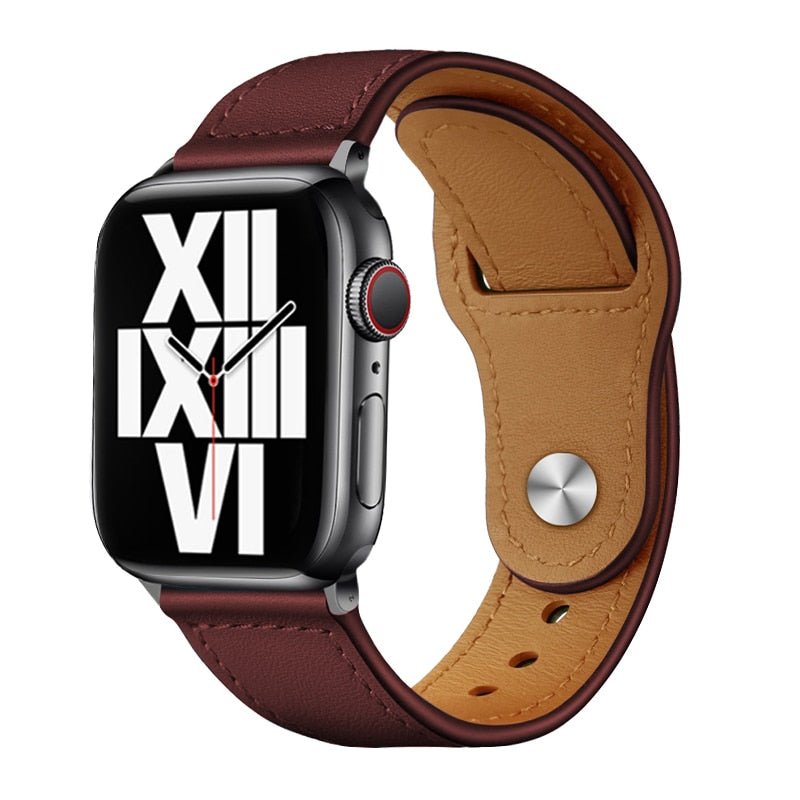 Business Real Leather Strap For Apple Watch Band 44mm 40mm 41mm 45mm 42mm 38mm 49mm Wrist Bracelet iWatch Series 8 se 7 6 5 4 3 - A Horizon Dawn